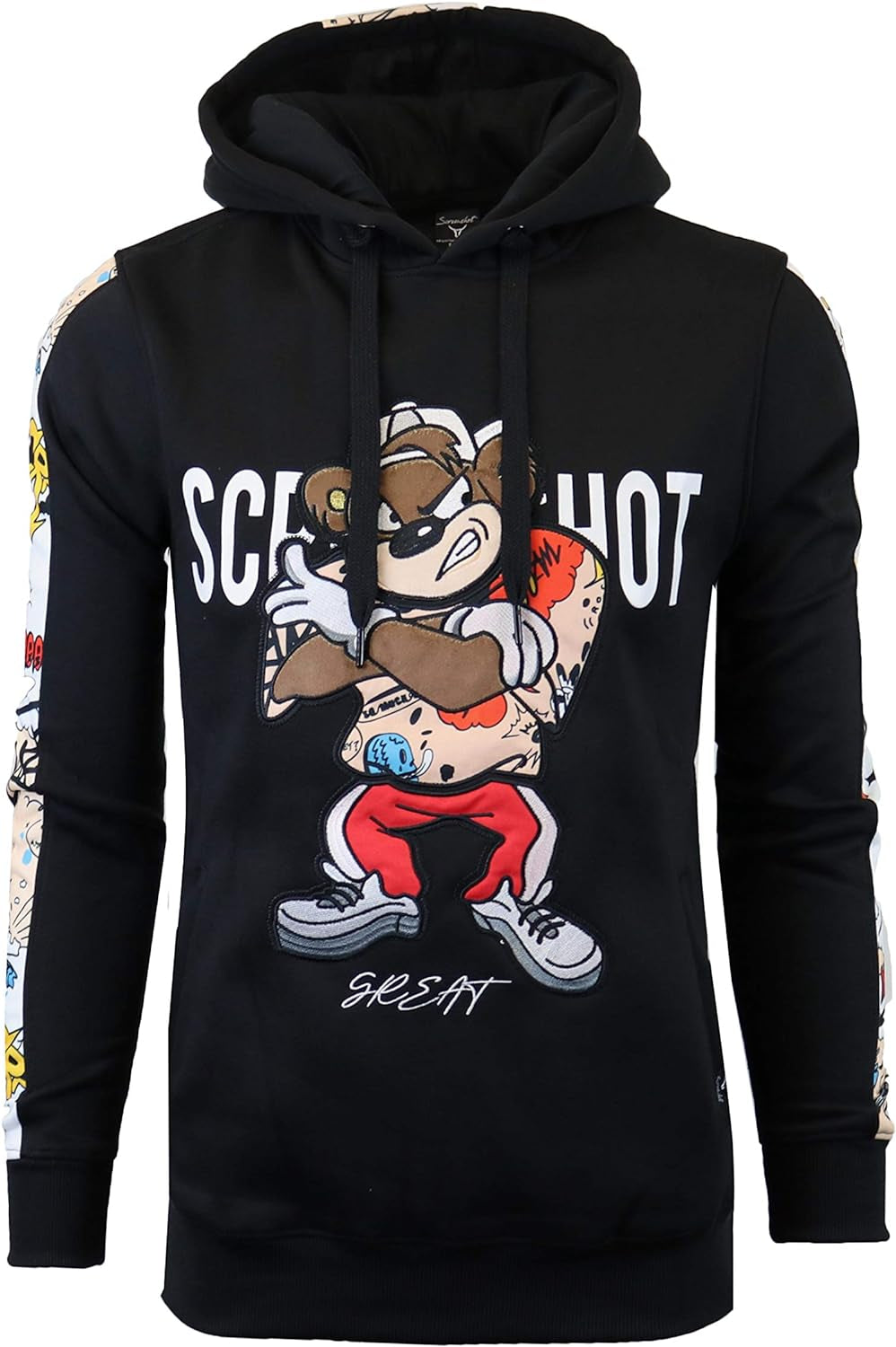 Mens Urban Hip Hop Premium Fleece Hoodie - Modern Pullover NYC Street Fashion Urbanwear Hooded Sweatshirt