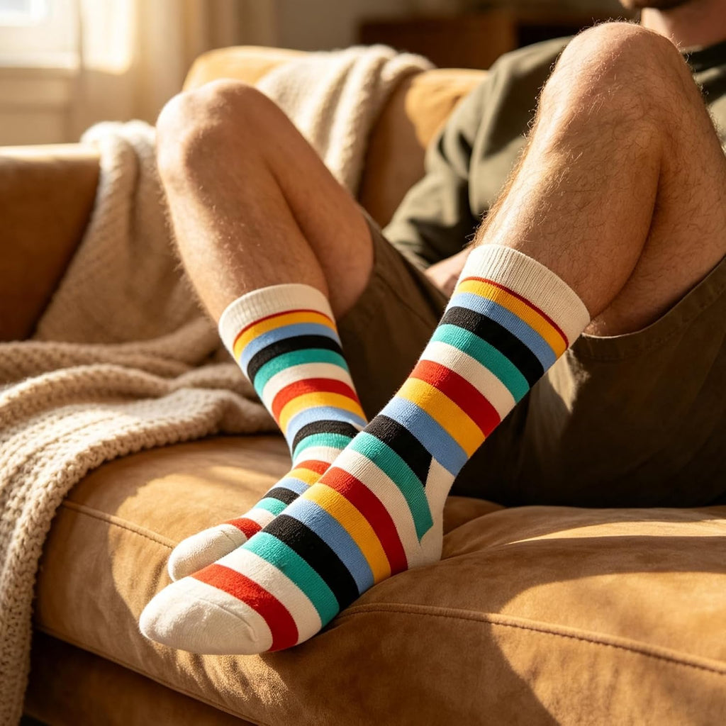Mens Dress Socks Fun Funny Novelty Colorful Crazy Crew Socks 8-12