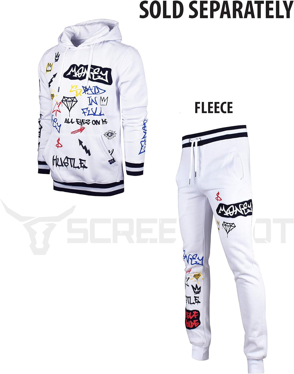 BRAND Mens Hip Hop Premium Slim Fit Track Pants - Athletic Jogger Bottom with Side Taping