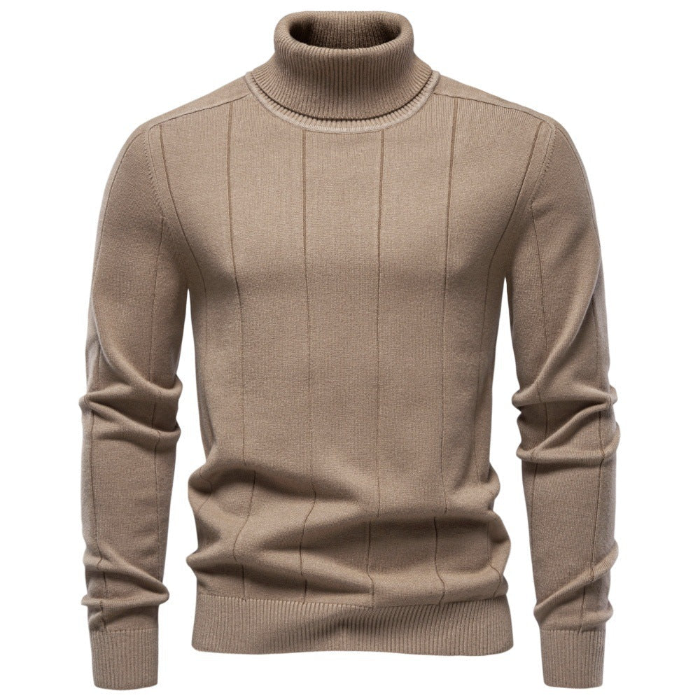 Thick Warm Sweater for Men, High Turn-Down Collar, Slim Fit Knitwear