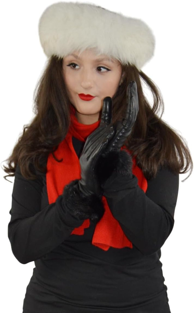 Leather Glove-Gloves-Women’S Lambskin Leather Handwear with Cashmere Lining –Soft, Warm Winter Dress & Driving Accessory