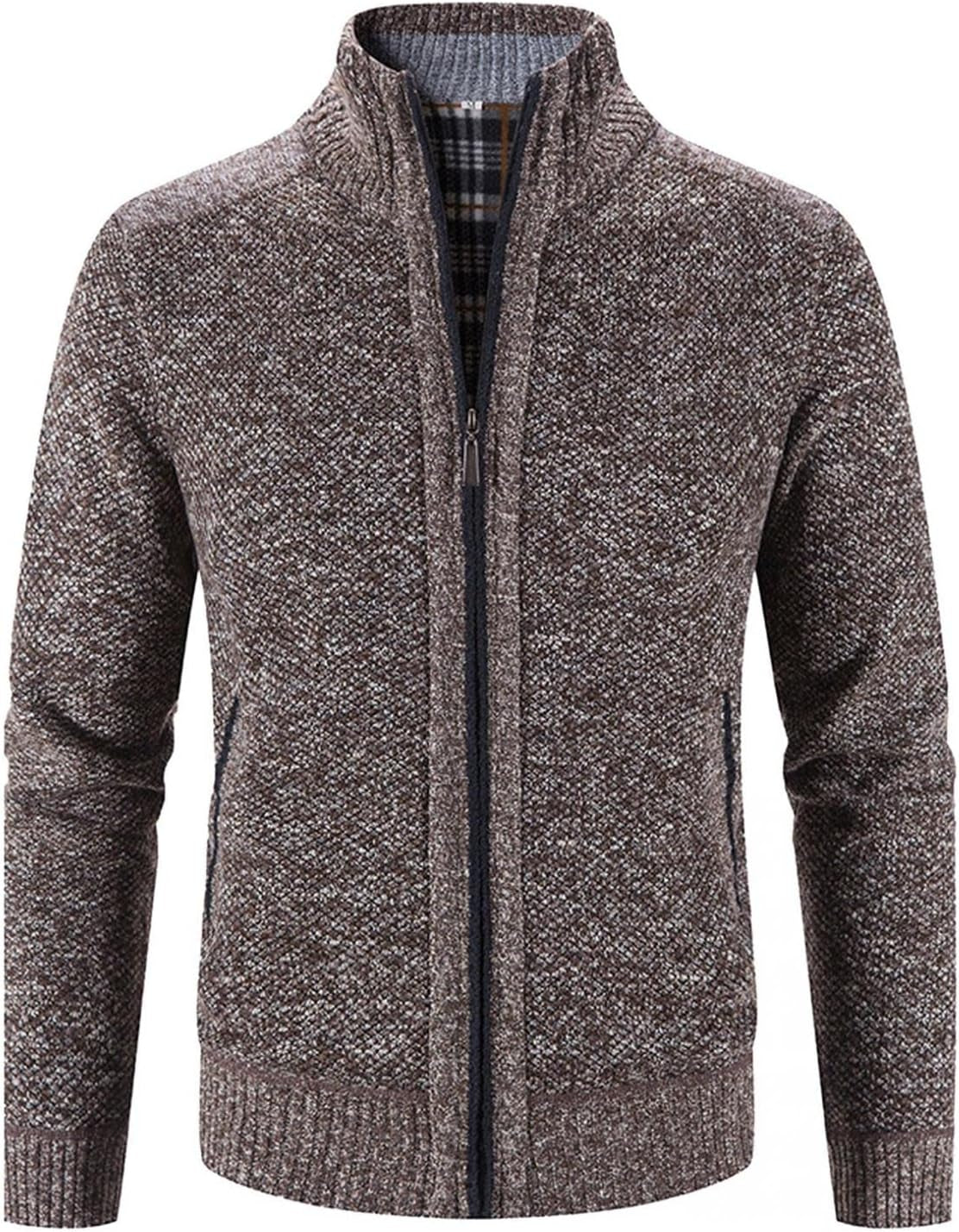 Cardigan for Mens,Full Zip up Solid Color Hoodies Open Front Sweater Athletic Sweatshirt Knitted Jacket Fashion Winter Tops