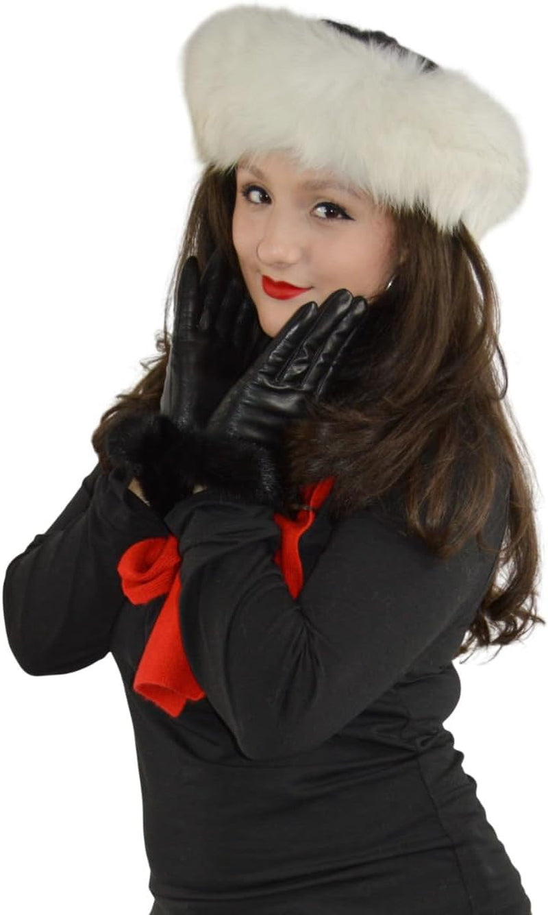 Leather Glove-Gloves-Women’S Lambskin Leather Handwear with Cashmere Lining –Soft, Warm Winter Dress & Driving Accessory