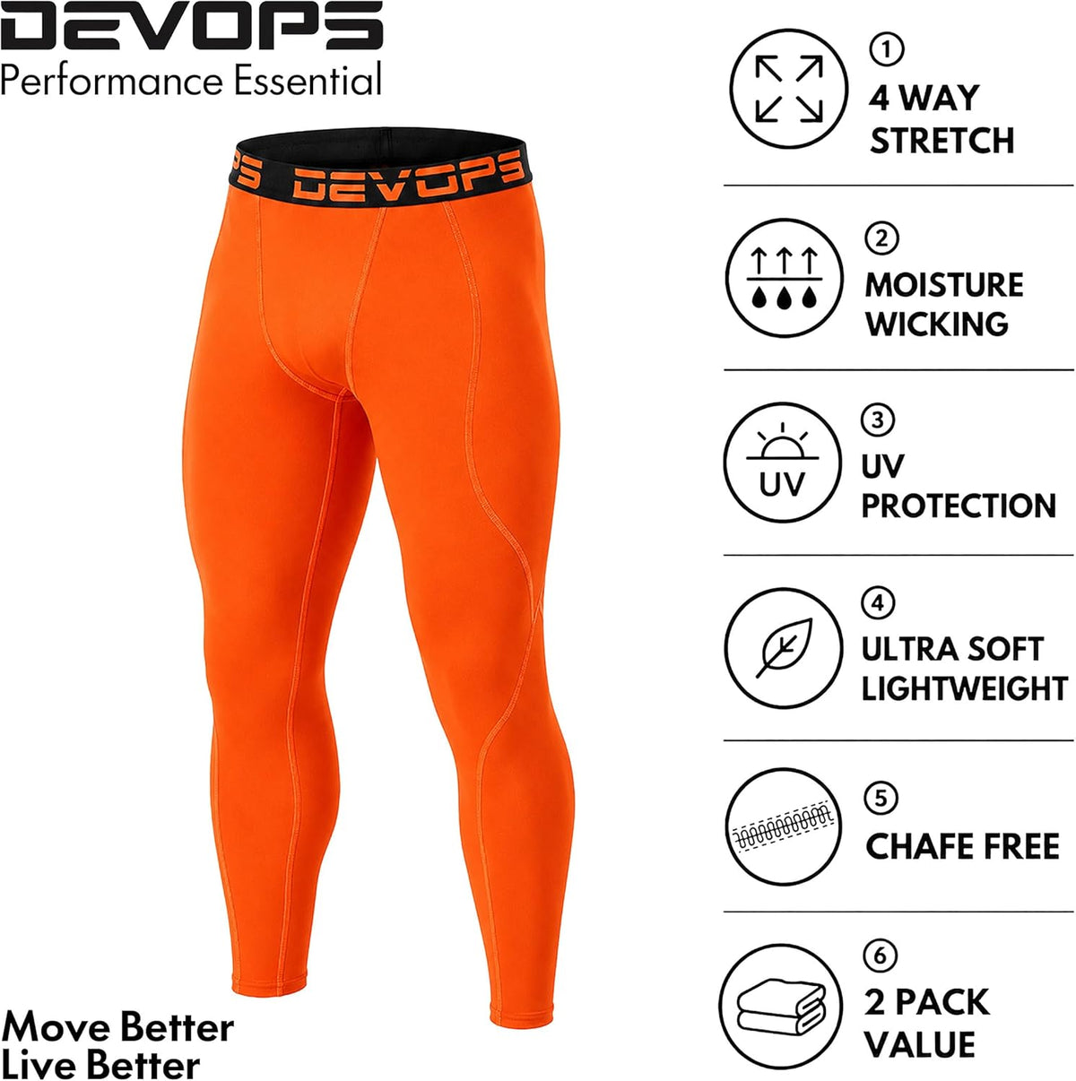 2-3 Pack Men'S Compression Pants Leggings Tights Pocket/Non-Pocket