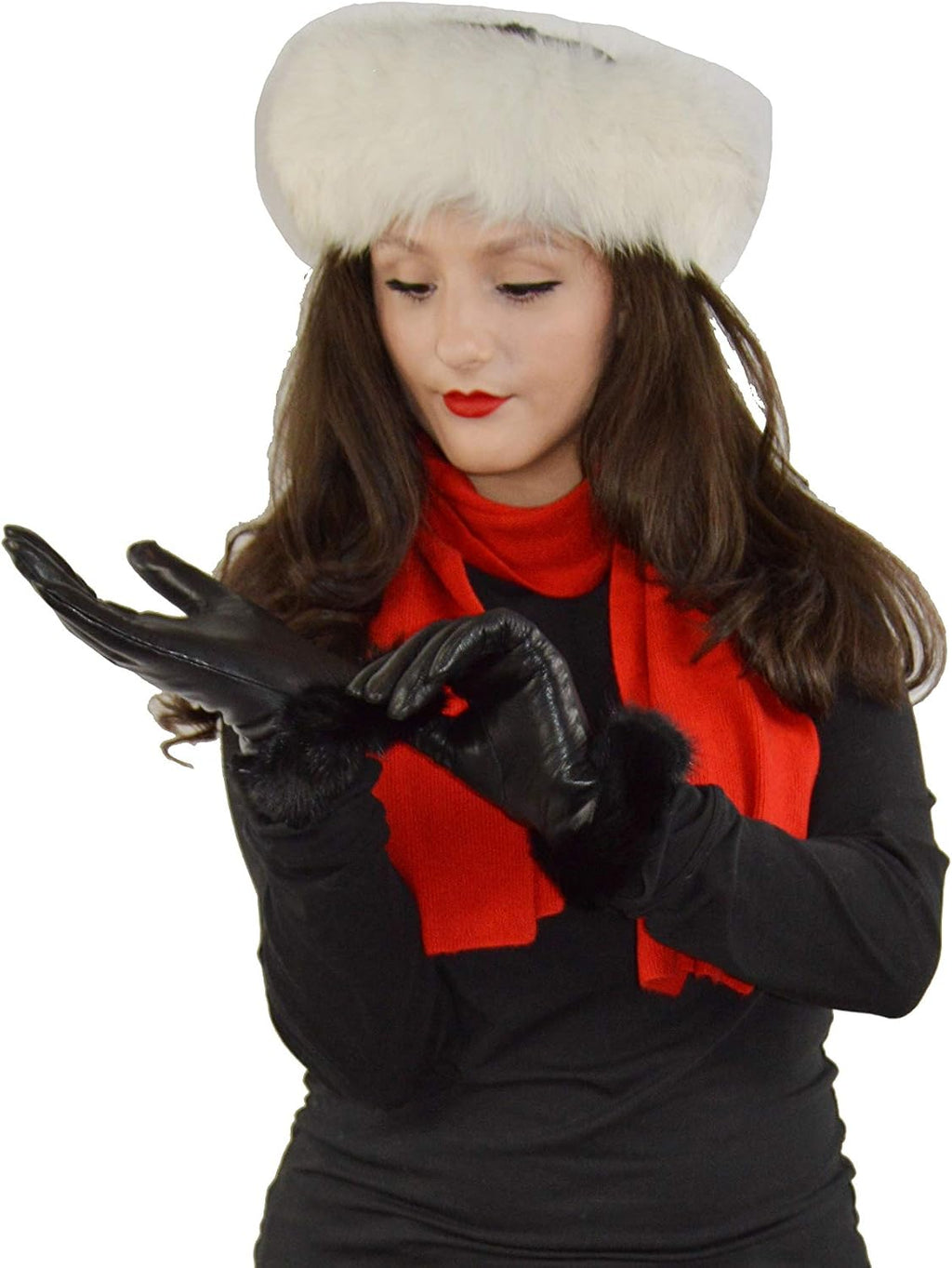 Leather Glove-Gloves-Women’S Lambskin Leather Handwear with Cashmere Lining –Soft, Warm Winter Dress & Driving Accessory