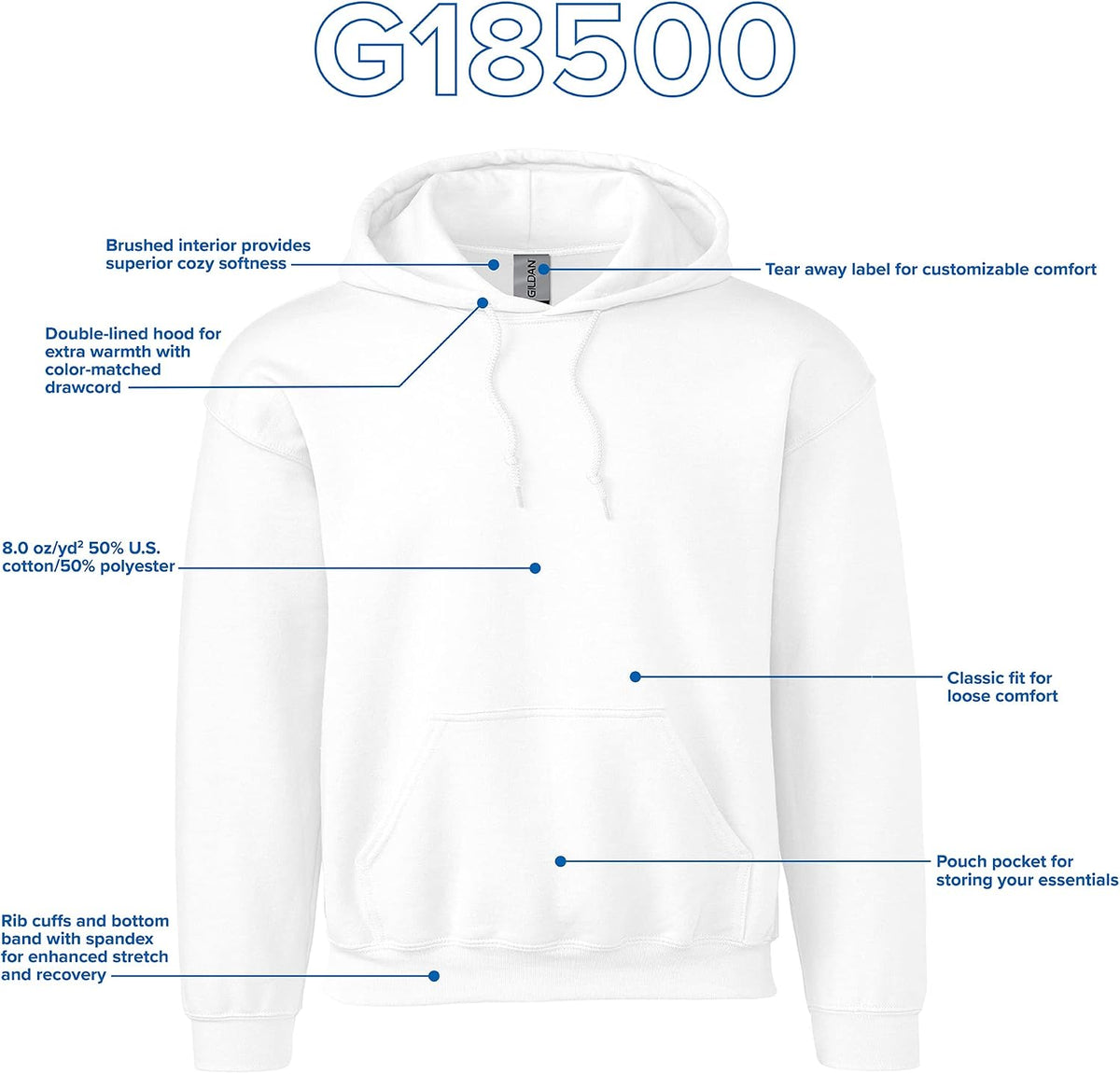 Adult Fleece Hoodie Sweatshirt, Style G18500, Multipack