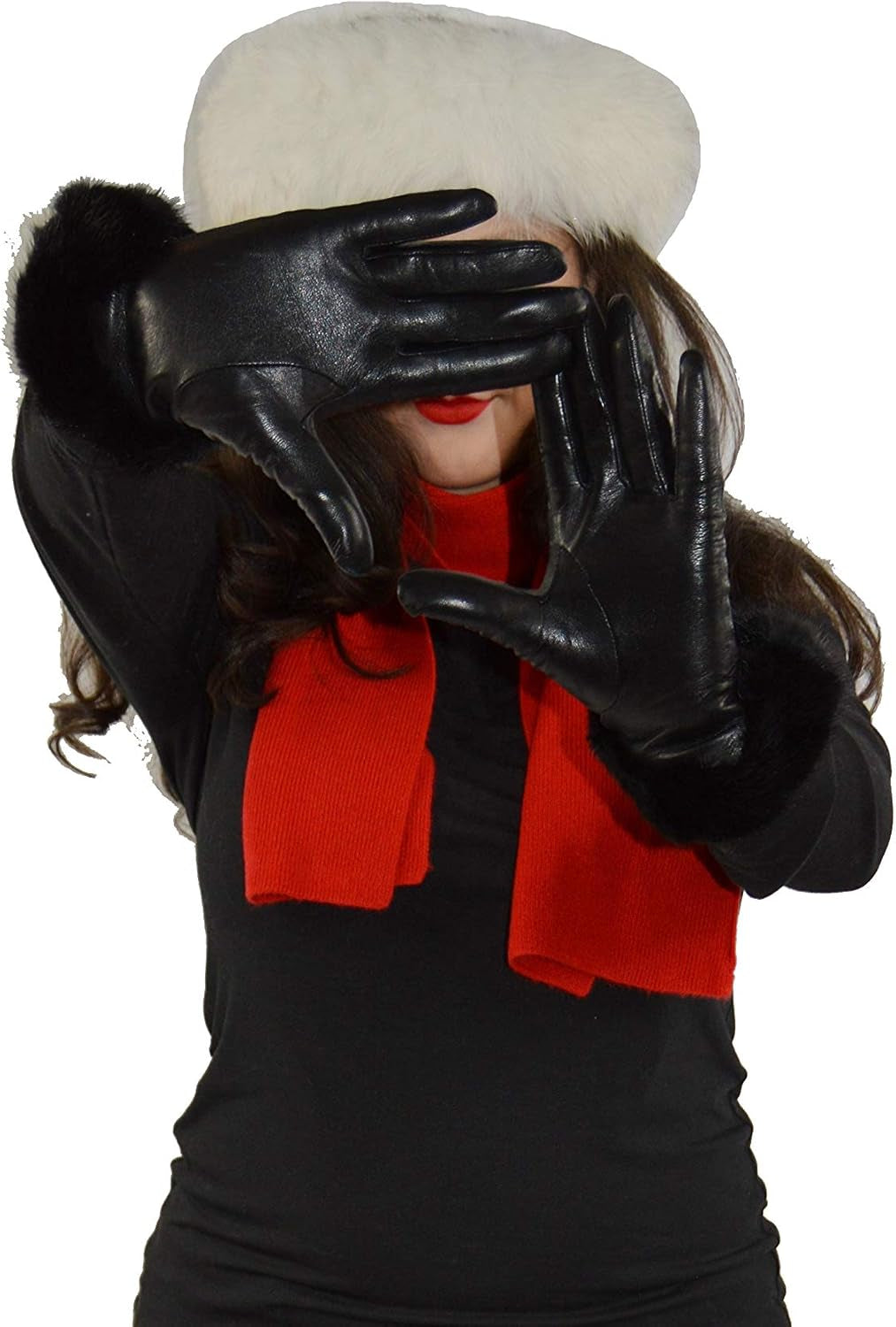 Leather Glove-Gloves-Women’S Lambskin Leather Handwear with Cashmere Lining –Soft, Warm Winter Dress & Driving Accessory