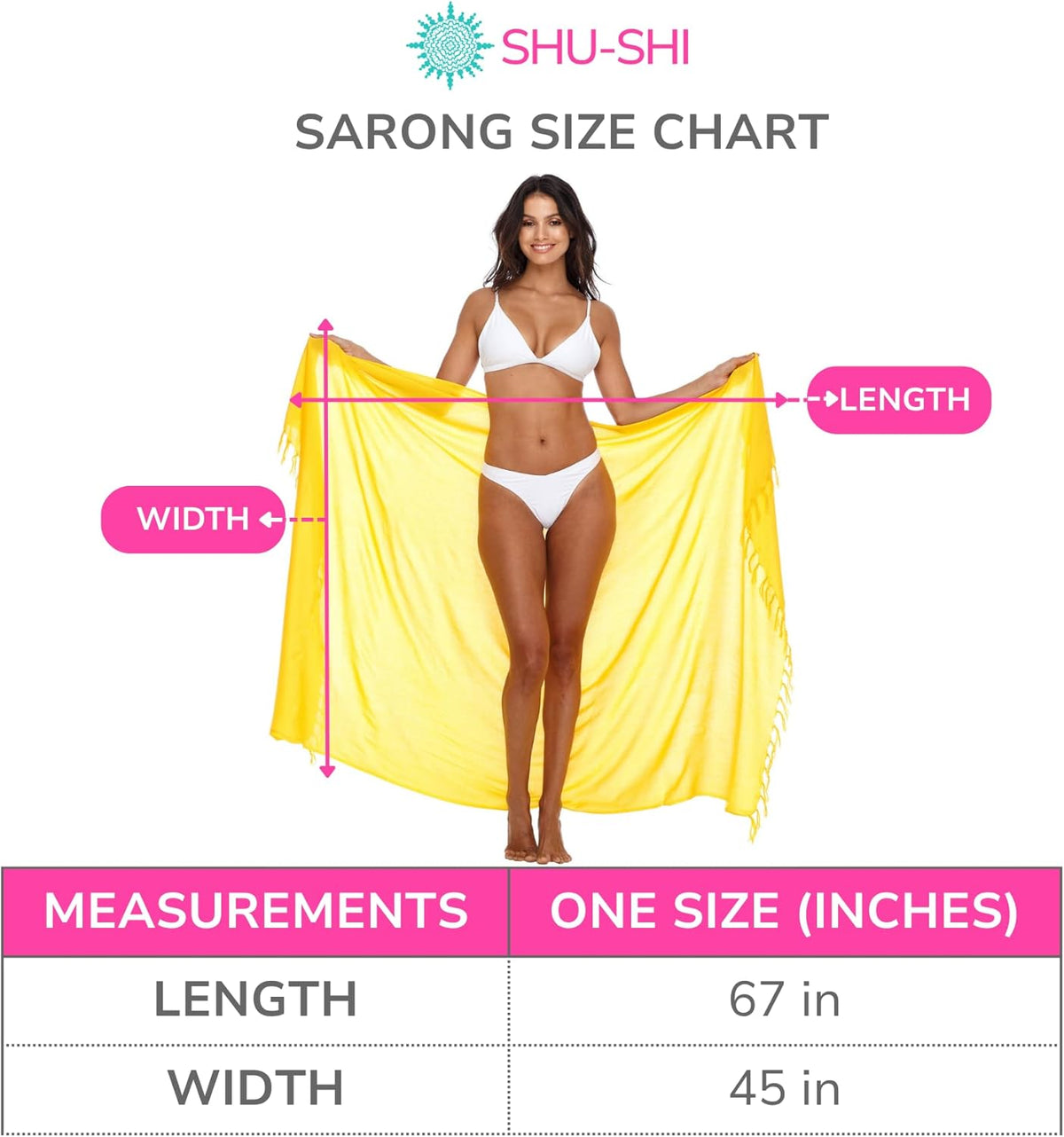 Sarong Wraps for Women Long Beach Pareo with Coconut Clip