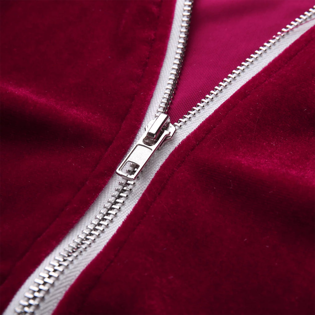 Brnmxoke Velour Tracksuit Mens,2023 Men'S Velour Tracksuit 2 Pieces Winter Warm Full Zip up Jacket Sweatpants Fitness Sportswear Sweatsuit Jogger Sets